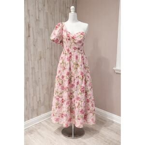 Show Me Your Mumu Deluca Dress Pink Floral Romantic Garden Linen Botanical XL